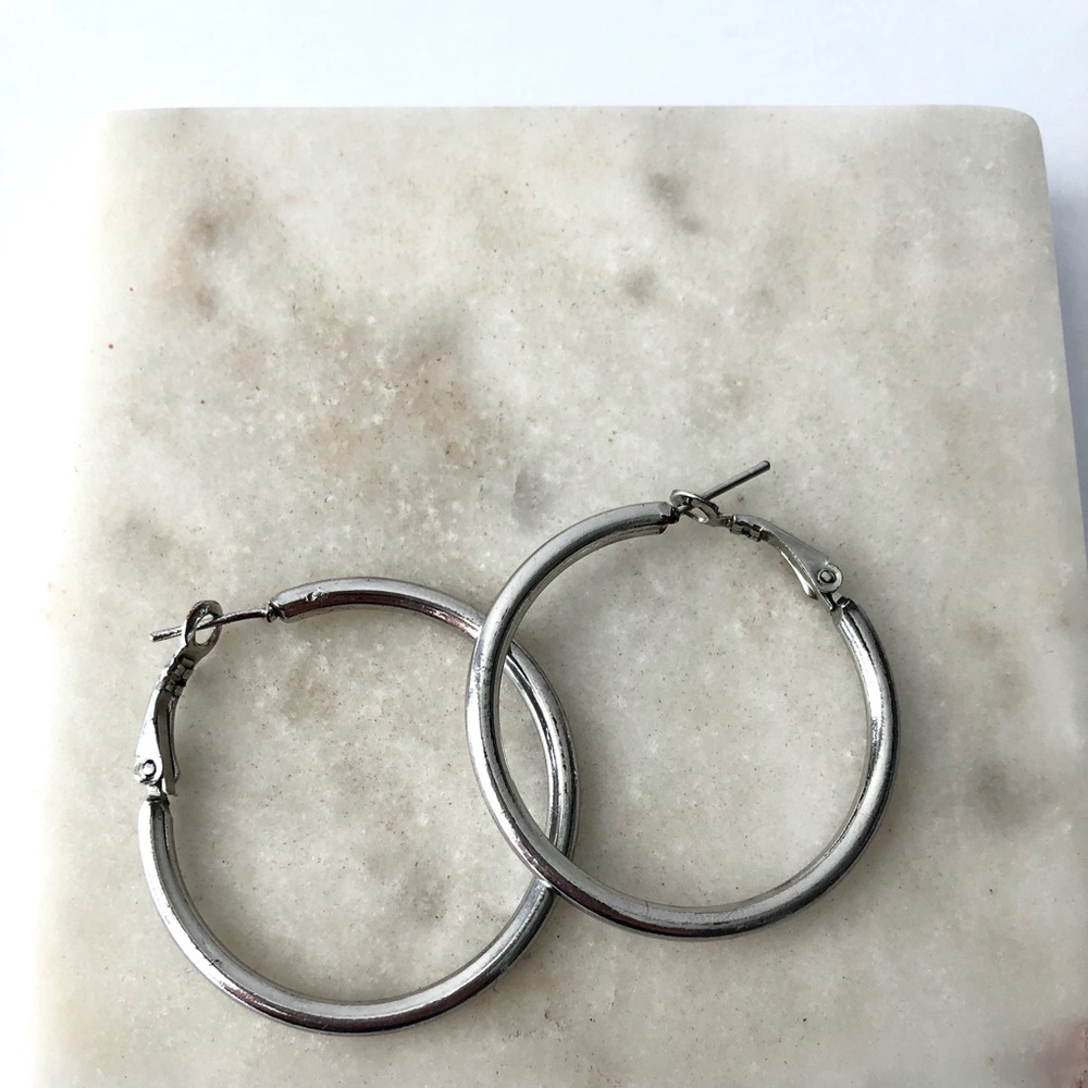 35mm and 36mm Hoop Earrings (2 pairs)